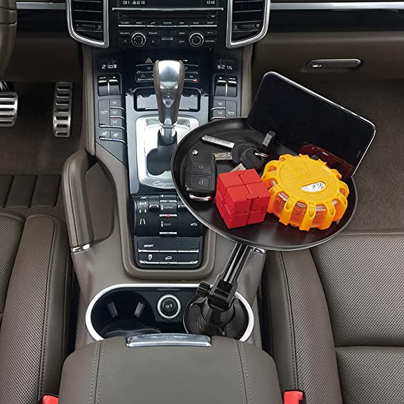 صينية وحامل طعام للسيارة تدور 360 درجة لتناول الطعام والحفاظ علي نظافة السيارة