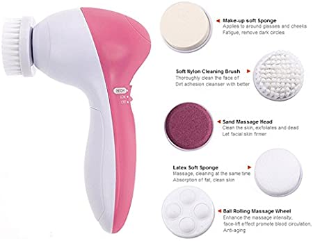 جهاز لتنظيف وتدليك وتقشير الوجه بعمق يعمل بالبطاريات