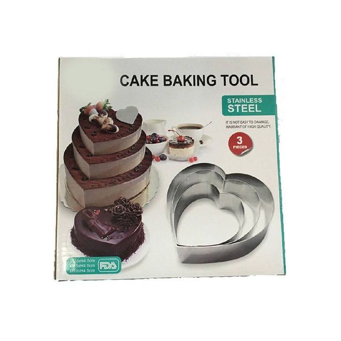 طقم قوالب صنع كيك من الاستانليس بأشكال واحجام مختلفة