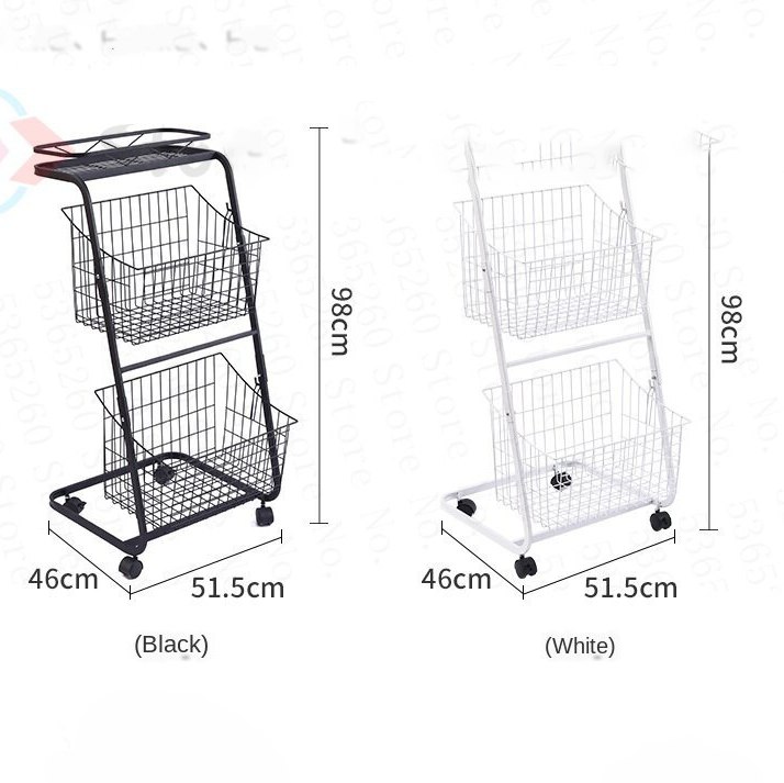 تربو منظم لادوات المطبخ والحمام 2 سلة مع رف بعجلات لسهولة الحركة