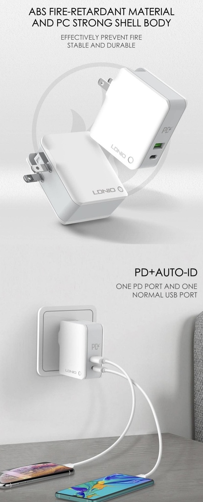 شاحن حائط سريع مزدوج يو اس بي والتايب سي 30 واط