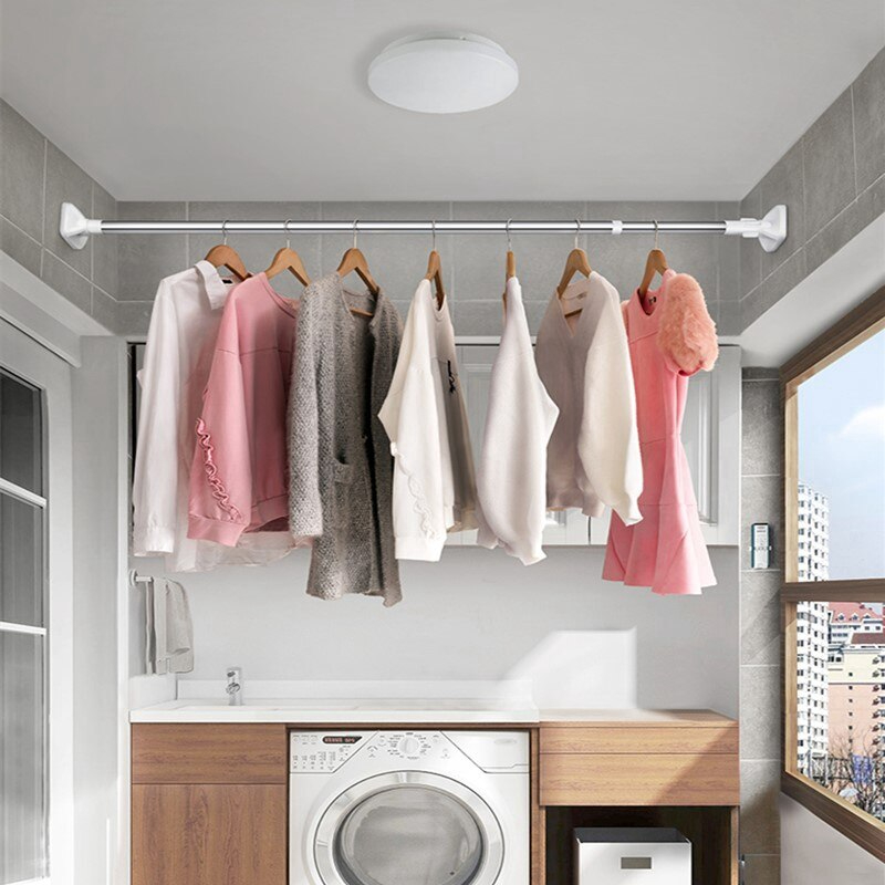 ماسورة استانليس قابلة لتعديل الطول للستائر وتعليق الملابس متعددة الاستخدام