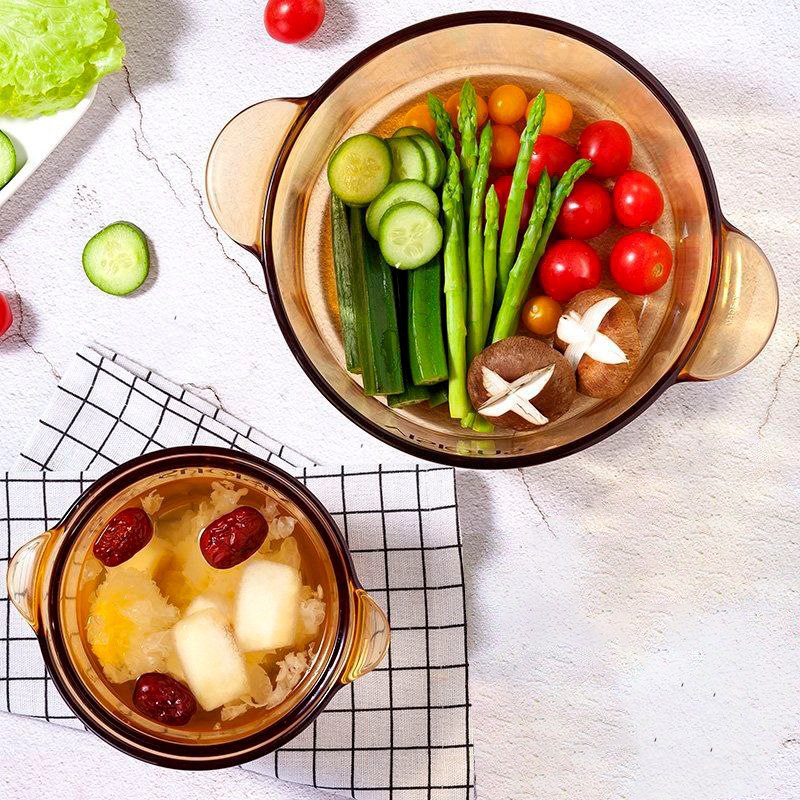 حلة طعام بايركس بغطاء ويد لسهولة الحمل