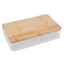 منظم اكليريك 2 دور مقسم لتنظيم الخواتم والحلقان والسلاسل بغطاء خشبي بمرايا