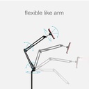 استاند وحامل ارضي للموبايل والتابلت بذراع دوار قابل لتعديل الزاوية حسب الرغبة وعدم استخدام اليد بطول 1.4 متر