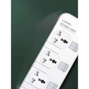 مشترك كهربائي 4 فيشةمع 4 منافذ يو اس بي بمفاتيح منفصلة سريع الشحن للأجهزة والموبايلات