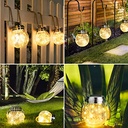 كرة زجاجية مضيئة تعمل بالطاقة الشمسية لإضاءة وتزيين الحدائق