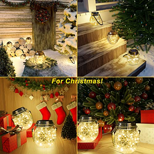 كرة زجاجية مضيئة تعمل بالطاقة الشمسية لإضاءة وتزيين الحدائق