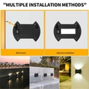 كشاف ليد حائطي يعمل بالطاقه الشمسية ويضئ تلقائيآ في الليل 4 قطع وتربروف للعمل تحت الامطار