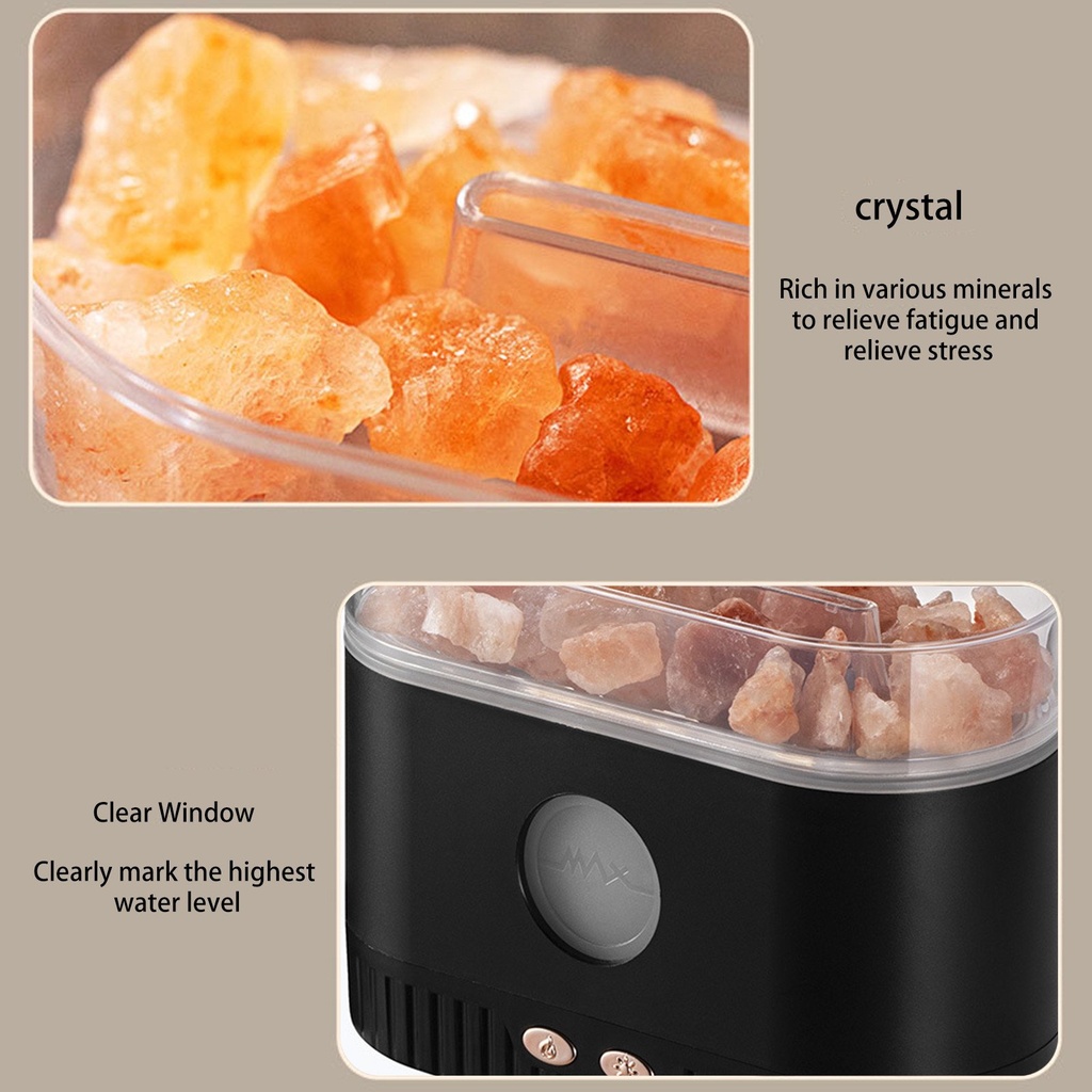 فواحة ملح البحر المضيئة ببخار عطري للمساعدة علي الاسترخاء والهدوء بخزان 200 ملي