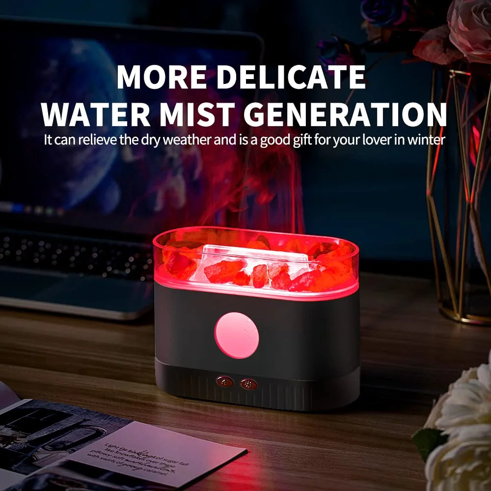 فواحة ملح البحر المضيئة ببخار عطري للمساعدة علي الاسترخاء والهدوء بخزان 200 ملي