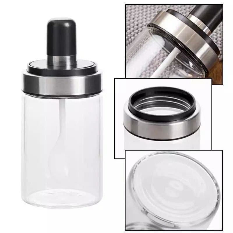 برطمان التوابل والشاي والسكر المميز بالملعقة