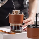 كوب زجاج جلد وشالموه