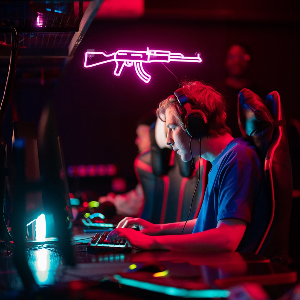 AK47 Gun Neon