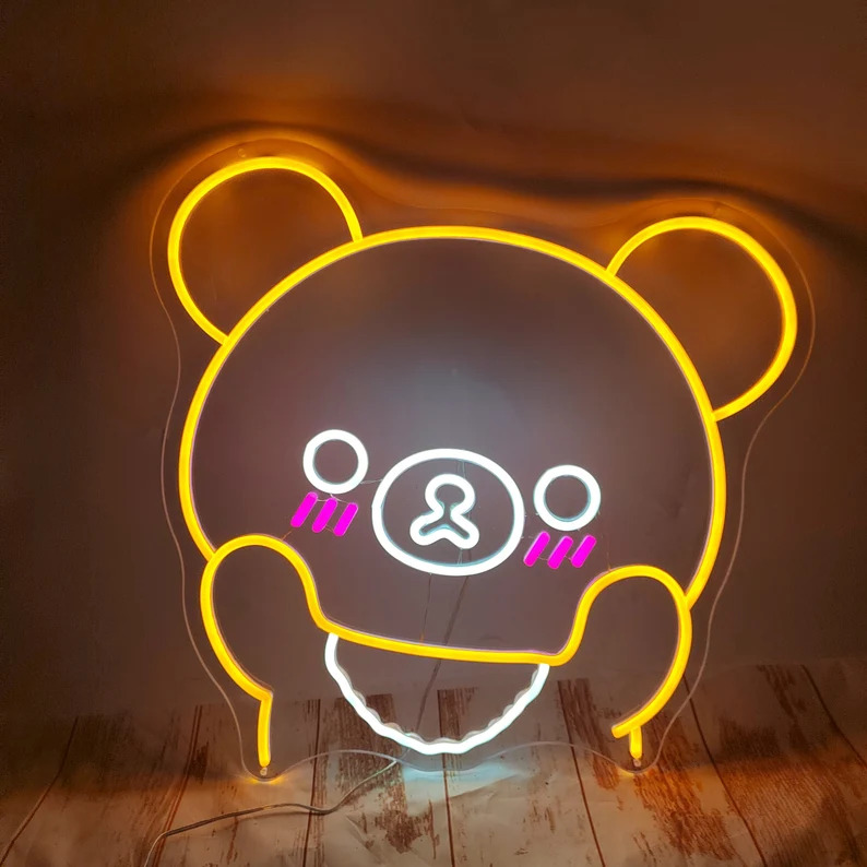 Bear Neon Sign Cute to decorate children's rooms