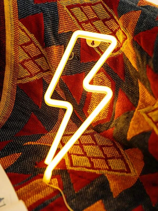 Yellow Neon Lighting Bolt for wall decoration