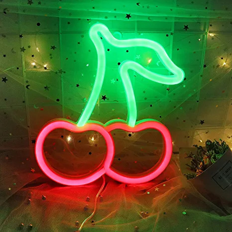 Cherry Neon Sign Lights Fruit to decorate your home
