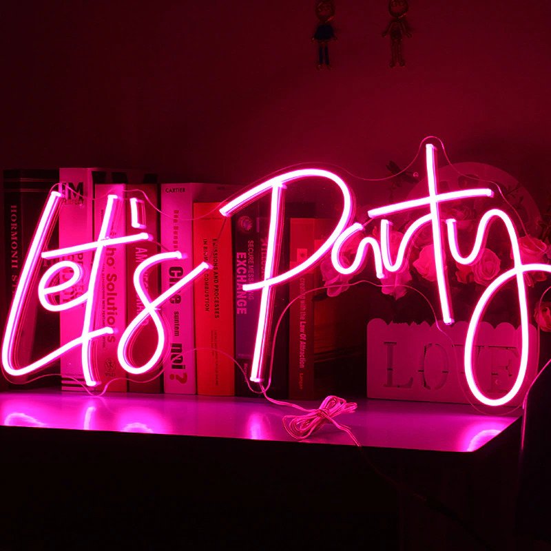 Let's Party Neon Sign For Wall Decor