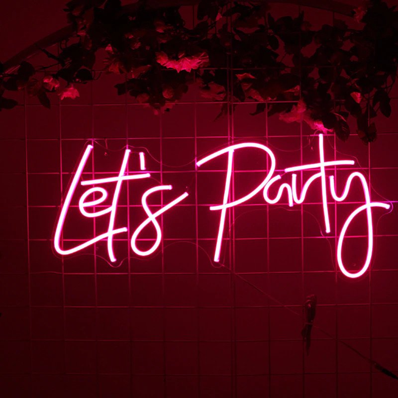 Let's Party Neon Sign For Wall Decor