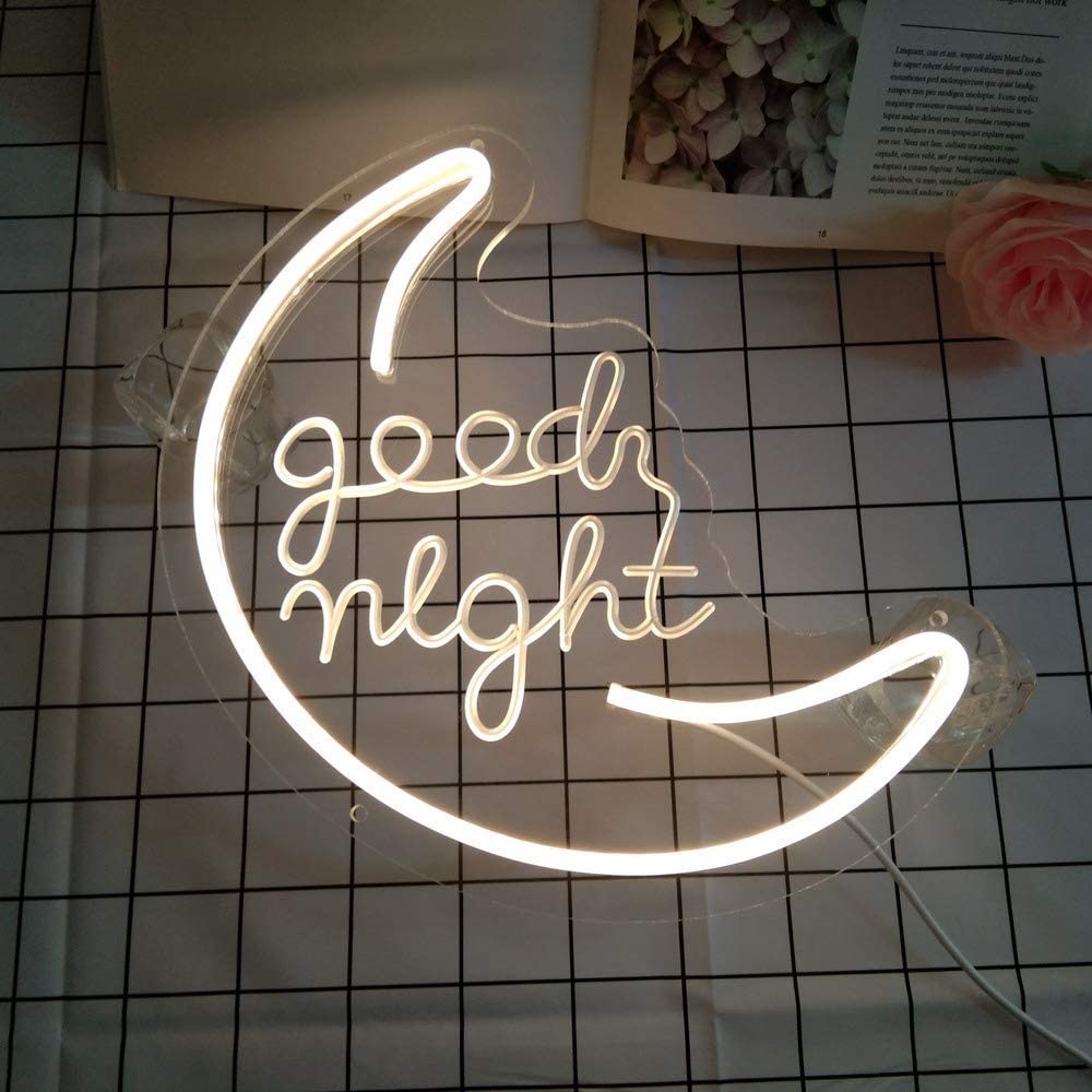 Moon Good Night Neon Signs to decorate your bedroom