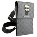 شنطة رجالي كتف كارل لاغرفيلد لحمل الموبايل والمتعلقات الشخصية مع 3 فتحات للبطاقات والكروت