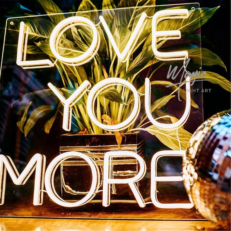 Love You More Warm Light Neon Led Light Sign Art Decor
