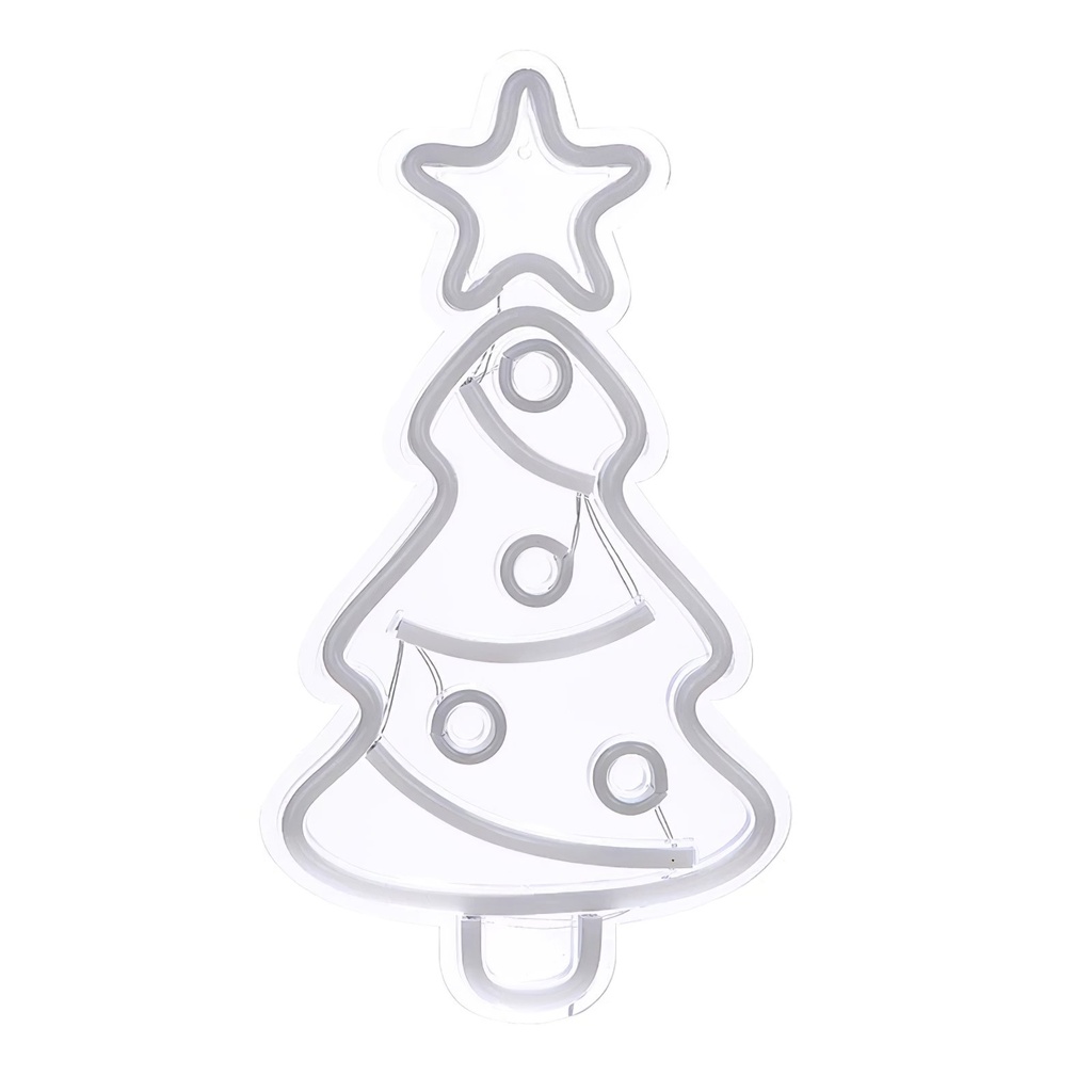 Christmas Tree with Star Neon Led Light Sign Art Decor
