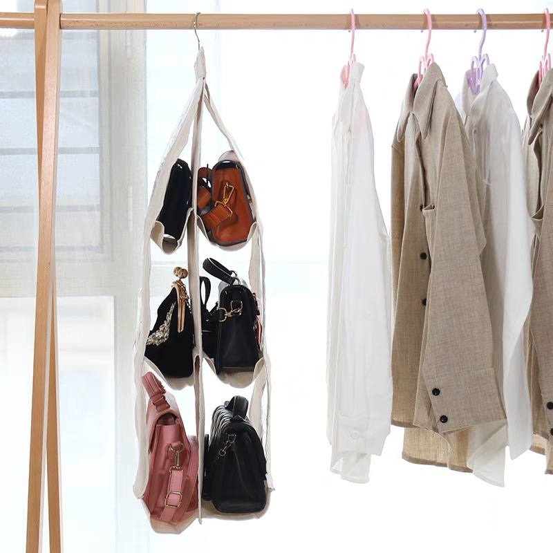 منظم شنط داخل الدولاب وتربروف زوجي للحفاظ عليها من التكسير والأتربة بجزء شفاف لسهولة الأختيار