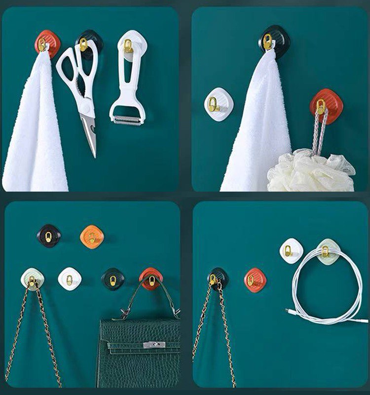 هوك ذاتي اللصق بديل للمسامير لتعليق الملابس وادوات الحمام والمطبخ 4 قطع