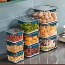 طقم علب اكليريك 3 قطع بمقاسات مختلفة لحفظ وتنظيم الطعام والبقوليات بغطاء محكم الغلق