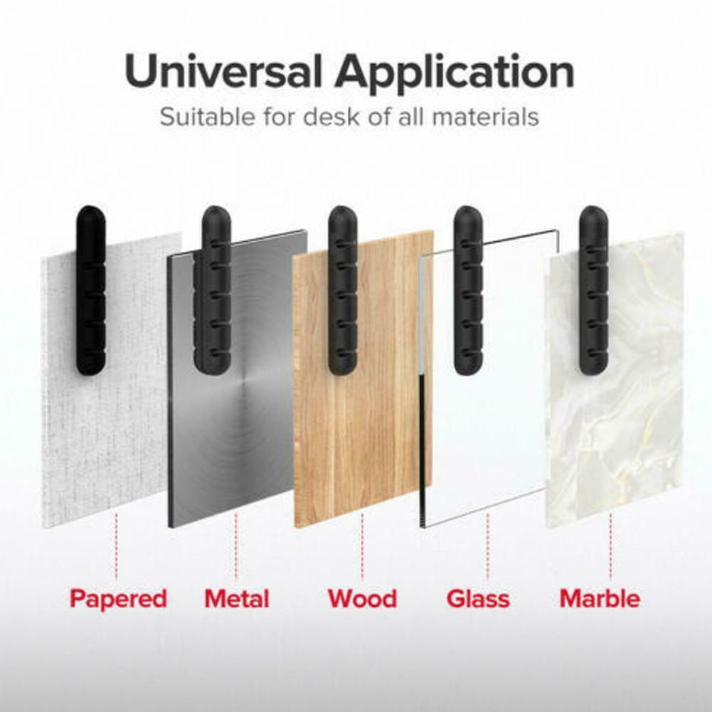 منظم وحامل ومثبت أسلاك وكبلات الشحن والسماعات سيليكون ٥ فتحات