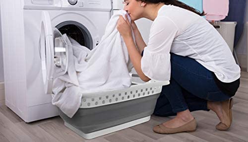 طبق غسيل سيليكون بيد من الجانبين لسهولة الحمل قابل للطي