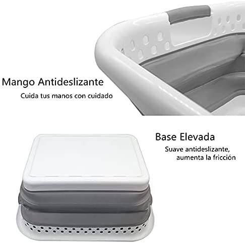 طبق غسيل سيليكون بيد من الجانبين لسهولة الحمل قابل للطي