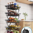 استاند معدني 5 دور قابل للطي منظم لادوات المطبخ والحمام بعجلات لسهولة الحركة