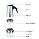 ماكينة صنع وتحضيراسبريسو ايطالي وقهوة 4 اكواب استانليس ستيل غير قابل للصدا