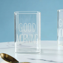 كوباية جود مورنينج لشرب وتقديم العصائر والشاي والنسكافيه من الزجاج الشفاف