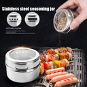 طقم توابل 4 قطع استانليس ستيل مغناطيسي بحامل ونظامين رش لسهولة الاستخدام