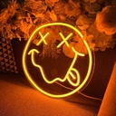 X Eyes Smiley Face Neon Led Light Sign Art Decor 50*50‎