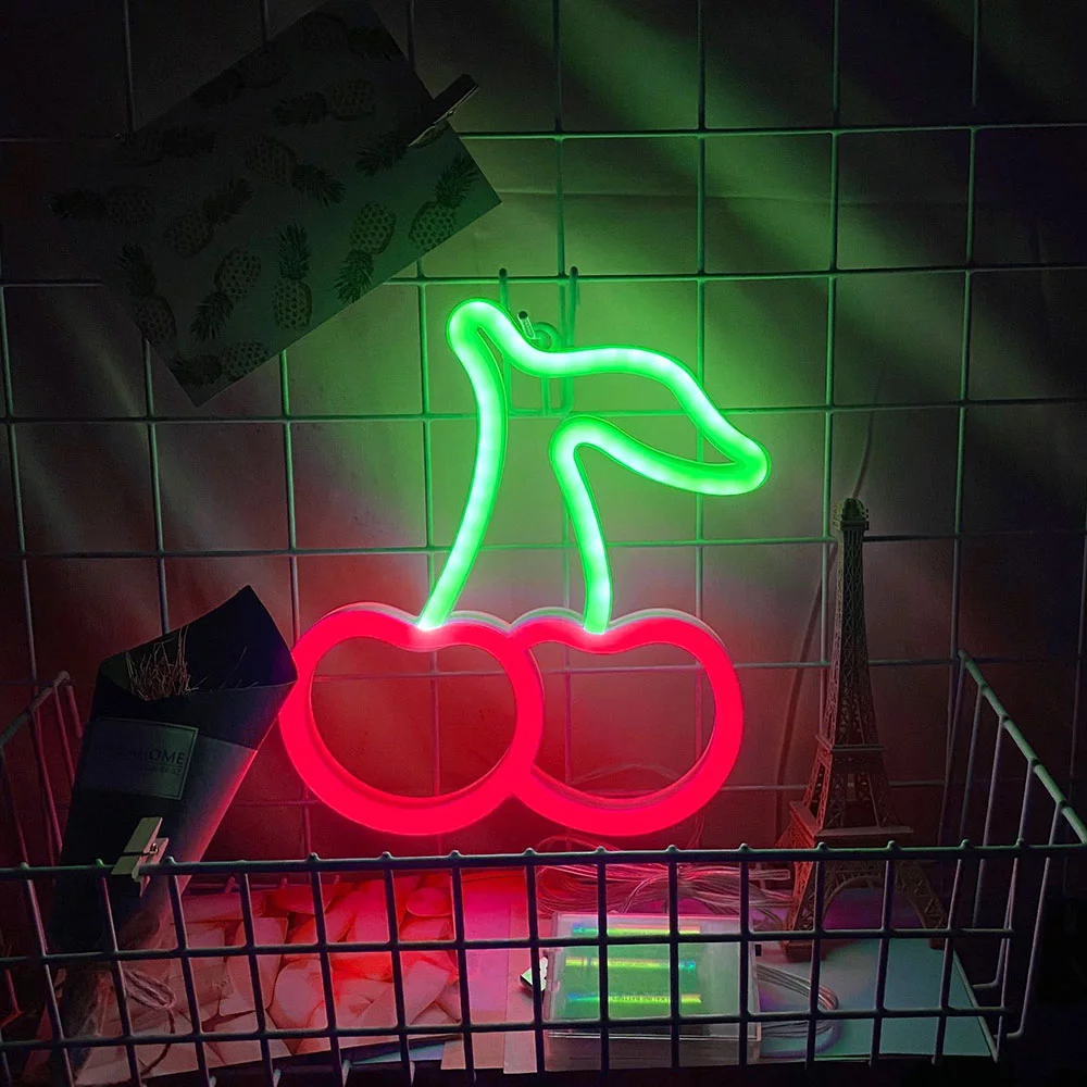 Cherry Fruit Neon Led Light Sign Art Decor 45*35 Cm