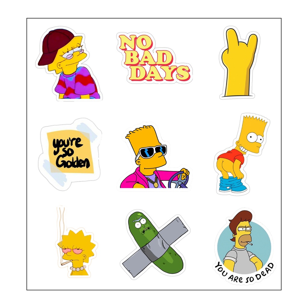 The Simpsons Vinyl Sticker Pack Reusable &amp; Waterproof