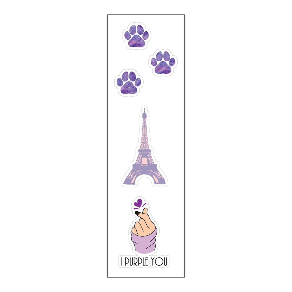 I 💜 Purple Vinyl Sticker Pack Reusable &amp; Waterproof