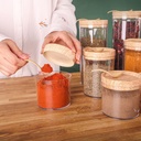 طقم علب اكليريك 9 قطع بمقاسات مختلفة لحفظ وتخزين الحبوب والبقوليات والتوابل والمكسرات