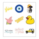 Golden Duck Vinyl Sticker Pack Reusable &amp; Waterproof