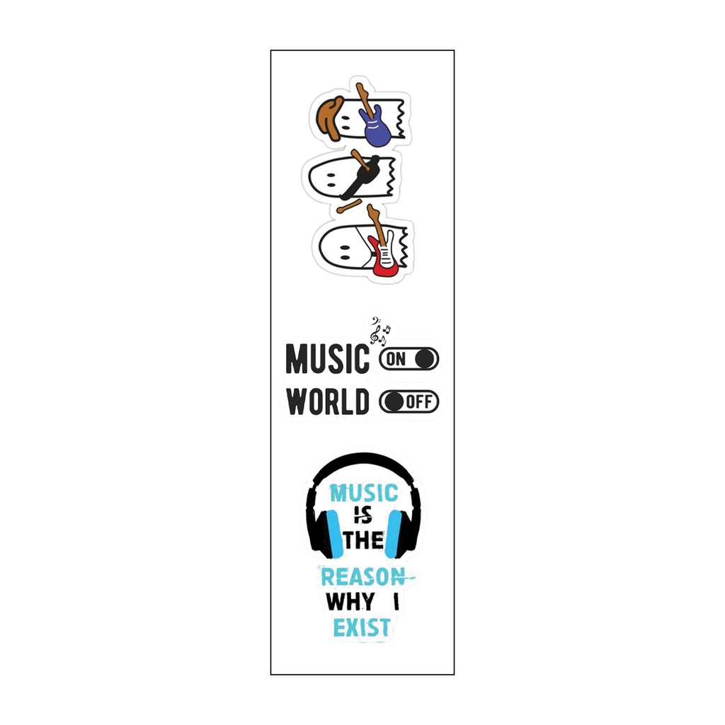 Music World Vinyl Sticker Pack Reusable &amp; Waterproof