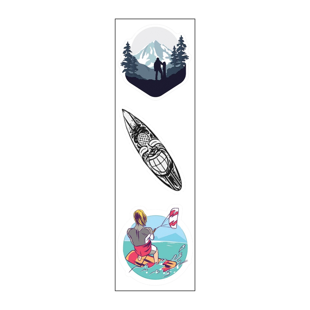 Windsurfing Vinyl Sticker Pack Reusable &amp; Waterproof
