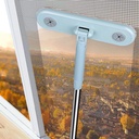 مساحة سلك وزجاج 2 في 1 تدور للوصول للاماكن الضيقة للتنظيف والتلميع من التراب والشحوم بيد معدن