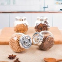 طقم توابل زجاج 4 قطع لحفظ وتنظيم الفلفل والملح والشطة بغطاء محكم الغلق