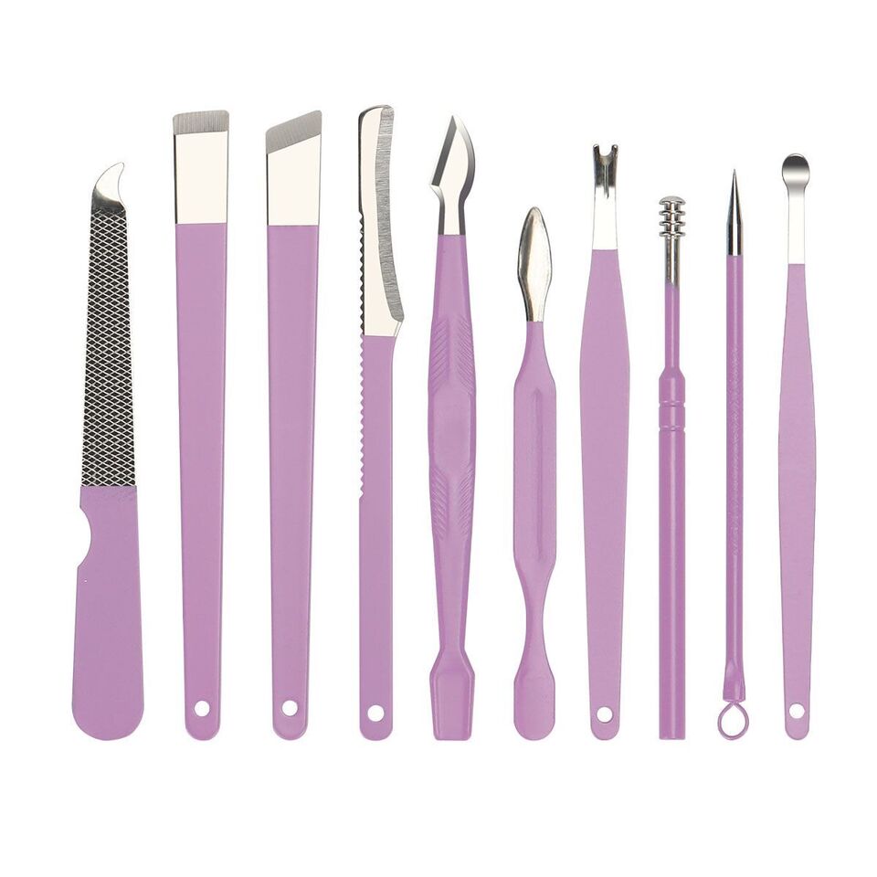 طقم باديكير 16 قطعة بمحفظة جلد للعناية بأظافر اليد والقدم