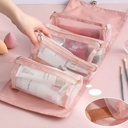 شنطة ومنظم ووتربروف 4 قطع قابلة للفصل للاستخدام بمفردها للمكياج وادوات العناية بالبشرة للسفر والخروج