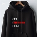 Get It Done هودي اوفر سايز قطن بكابيشو باللون الاسود  للرجال والنساء